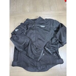 Fly Racing Mens Flux Air Mesh Motorcycle Jacket Black XL 24" P2P  w/ Back Pad